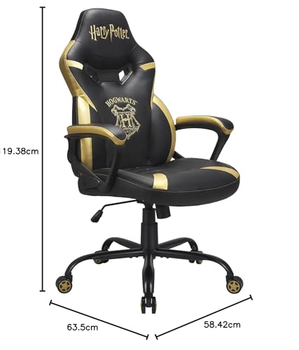 Harry Potter - Silla gaming junior - asiento gamer para escritorio - sillon de oficina - Negro y oro Licencia oficial