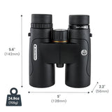 Celestron 72332 Nature DX ED 8x42: prismáticos para aves y exteriores, lentes objetivo con dispersión baja, revestimiento múltiple completo y prismas BaK-4, carcasa revestida resistente al agua y vaho