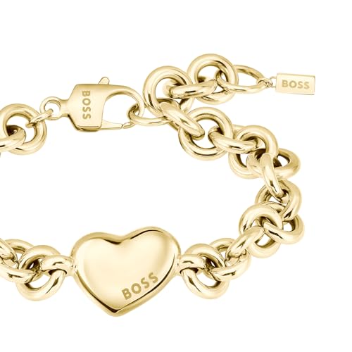 BOSS Jewelry Pulsera de Cadena para Mujer Colección HONEY LOVE en Oro Amarillo con un Charm de Corazón - 1580639