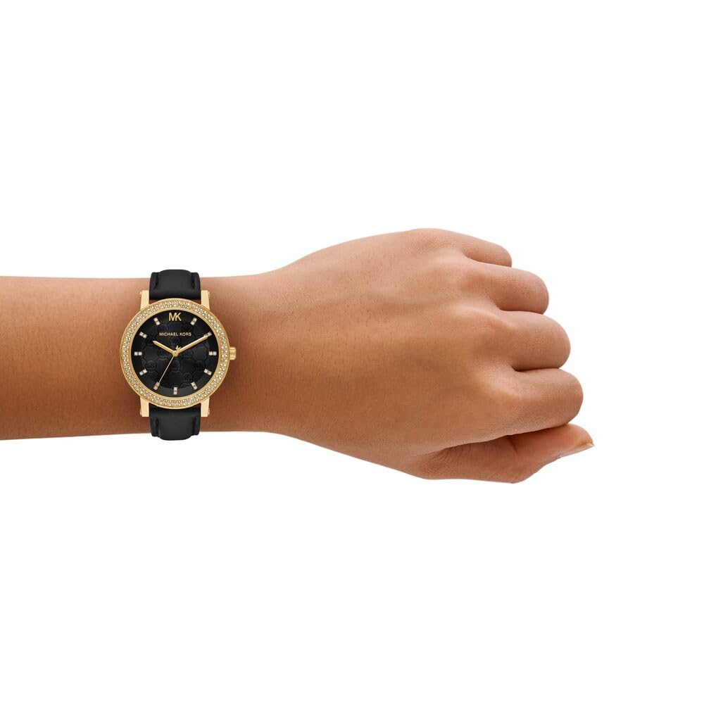 Michael Kors Corey Reloj Mujer, Movimiento de Cuarzo Tres Agujas con Correa de Acero Inoxidable o Cuero