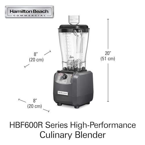 Hamilton Beach - HBF600R - Batidora culinaria Expeditor con función picadora y recipiente de acero inoxidable de 1,8L