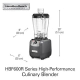 Hamilton Beach - HBF600R - Batidora culinaria Expeditor con función picadora y recipiente de acero inoxidable de 1,8L