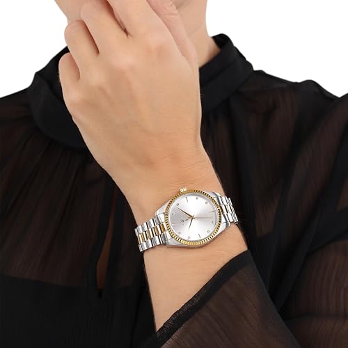 JOOP! Reloj analógico de Cuarzo para Mujer con Pulsera de Acero Inoxidable, Color Plateado, Resistente al Agua hasta 10 Bares, Viene en una Caja de Regalo, 2039568