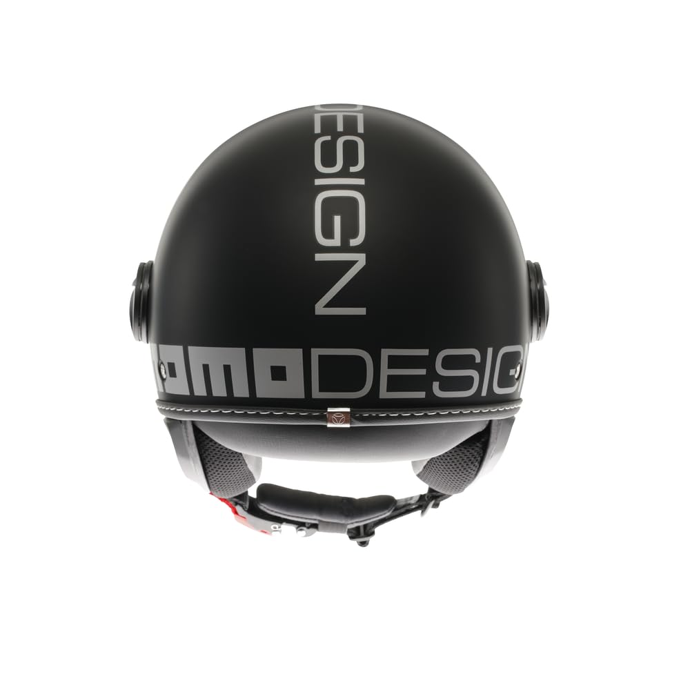 MOMODESIGN - FGTR EVO E2206, Casco Moto Jet con Doble Visera para Hombre y Mujer, para Hombres y Mujeres, Matt Black/Silver, S