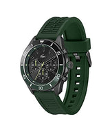 Lacoste Reloj Cronógrafo de Cuarzo para Hombre Colección TIEBREAKER con Correa de Silicona Verde - 2011153