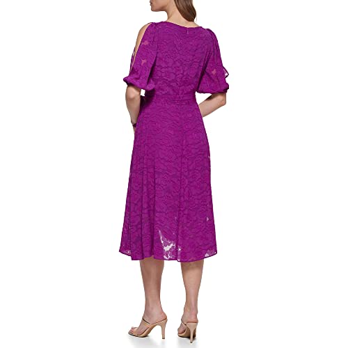 DKNY Asymmetrical Hem Faux Wrap Dress Vestido, Magnolia, 44 Mujeres