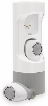 Motorola Lifestyle VerveOnes ME Music Edition, Auriculares de Bluetooth Estéreo Inteligentes Completamente Inalámbricos y IPX4 Resistentes Al Agua, Bluetooth, Reducido, Gris/Blanco