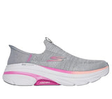 Skechers MAX Cushioning Arch Fit 2.0 Cambridge, Zapatillas Mujer, Gray Textile/Pink Trim, 39 EU