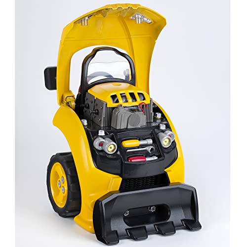 Theo Klein 3206 Motor de camión CAT, Bloque de motor con funciones de reparación instructivas, Faros y bocina a pilas, Dimensiones: 44 cm x 40 cm x 52 cm, Juguetes para niños a partir de 3 años