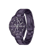HUGO Reloj Analógico de Cuarzo Multifunción para Mujer Colección #Fast FOR Her con Correa de Acero Inoxidable Púrpura - 1540170