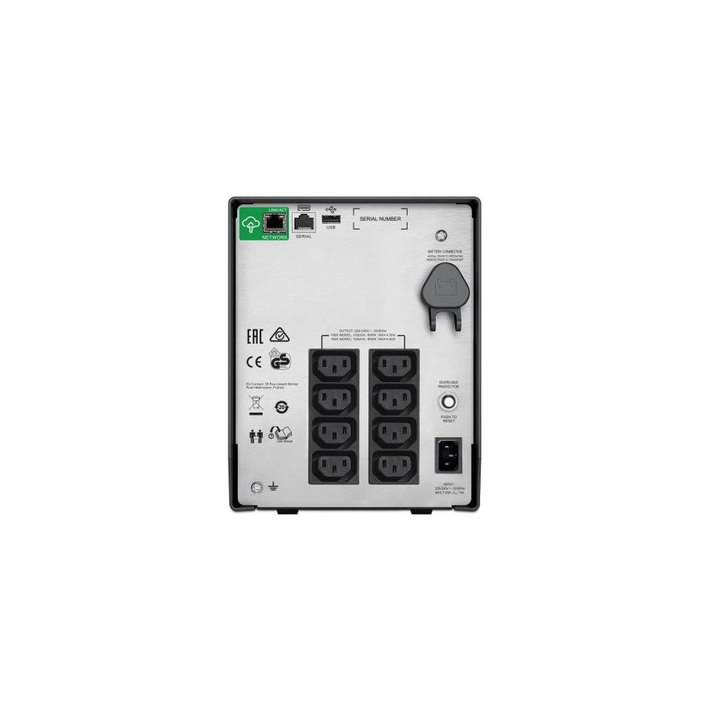Schneider Electric SMC1000IC SAI Inteligente UPS C de APC de 1000 VA, LCD, 230V con SmartConnect, 43.9cm x 21.9cm x 17.1cm, Negro