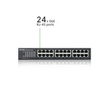 ZyXEL GS1100-24E Conmutador de red no administrado Gigabit Ethernet (10/100/1000) Negro switch - Switch de red (No administrado, Gigabit Ethernet (10/100/1000))