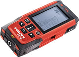 Hilti 2062050 Medidor láser de Distancia PD-E (hasta 200m, con Mirilla integrada, para medición única y Continua con Nivel de Burbuja Digital y Pantalla para Exterior, Memoria 30 mediciones. Funda)