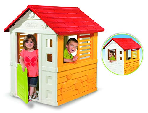 Smoby, Casita Infantil Sunny Playhouse, con 2 Ventanas y Puerta, Sólida y Robusta, para Niños a Partir de 2 Años, 7600810707