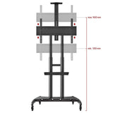 Ergosolid AVA1800B - Soporte móvil para televisor LCD, LED y televisores de 55 a 80 Pulgadas (35 a 20 cm), Color Negro