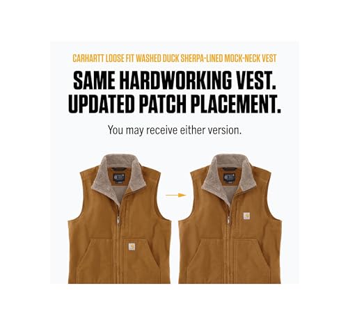 Carhartt Washed Duck Lined Mock Neck Vest, Ropa Exterior de Trabajo Hombre, Negro (Black), M