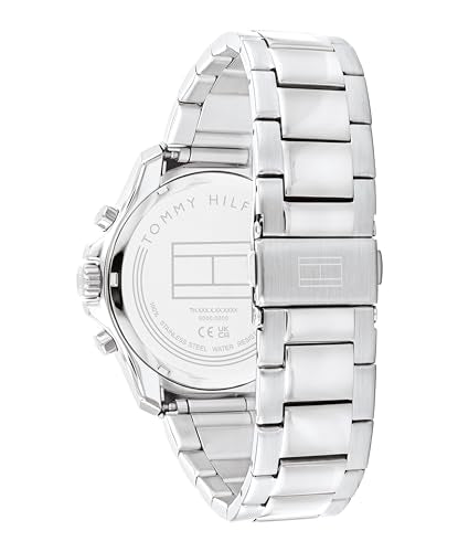Tommy Hilfiger Reloj Analógico de Cuarzo multifunción para Hombre con Correa en Acero Inoxidable
