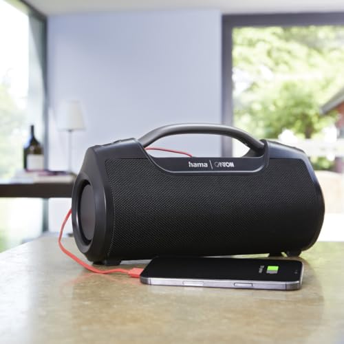 Hama Altavoz Bluetooth, Exterior, 60 W (Resistente al Agua IPX6, 12 Horas de duración de la batería, Pro Sound, Powerpack, Bluetooth USB, Caja de música Bluetooth, Caja de Fiesta Bluetooth, Altavoz