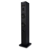 NGS Sky Charm - Altavoz de Torre, Bluetooth de 50W con Mando a Distancia, Entrada Óptica, USB, Radio FM y Entrada AUX, Color Negro