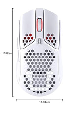 HyperX Pulsefire Haste - Ratón inalámbrico para juegos - Ultraligero, 62g, 100 horas de duración de la batería, 2,4 GHz inalámbrico, carcasa de panel de abejas, diseño hexagonal - Blanco/Rosa