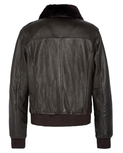 Schott NYC Lcwlisax Chaqueta de Cuero, marrón Oscuro, L para Mujer