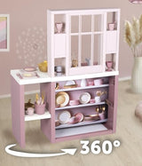 Smoby – Loft Cocina de Juguete Fleur – Cocina Infantil de Estilo Loft Moderno con fogones, Horno, Nevera y 27 Accesorios, para niños a Partir de 3 años