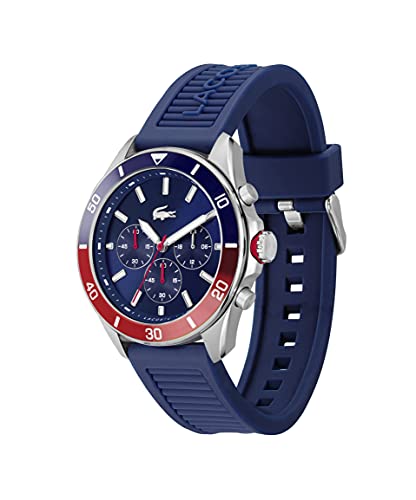 Lacoste Reloj Cronógrafo de Cuarzo para Hombre Colección TIEBREAKER con Correa de Silicona Azul - 2011154