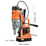 VEVOR Taladro de Núcleo Magnético 1550W Taladrador Magnético Profesional 13000N 500rpm Taladro Magnético Portátil Profundidad 50mm Diámetro de Perforación 50mm Sistema de Perforación Electromagnética