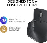 Logitech MX Master 3S - Ratón inalámbrico de Rendimiento con Desplazamiento ultrarrápido, USB-C, Bluetooth, Windows, Linux, Cromado, Gris Oscuro