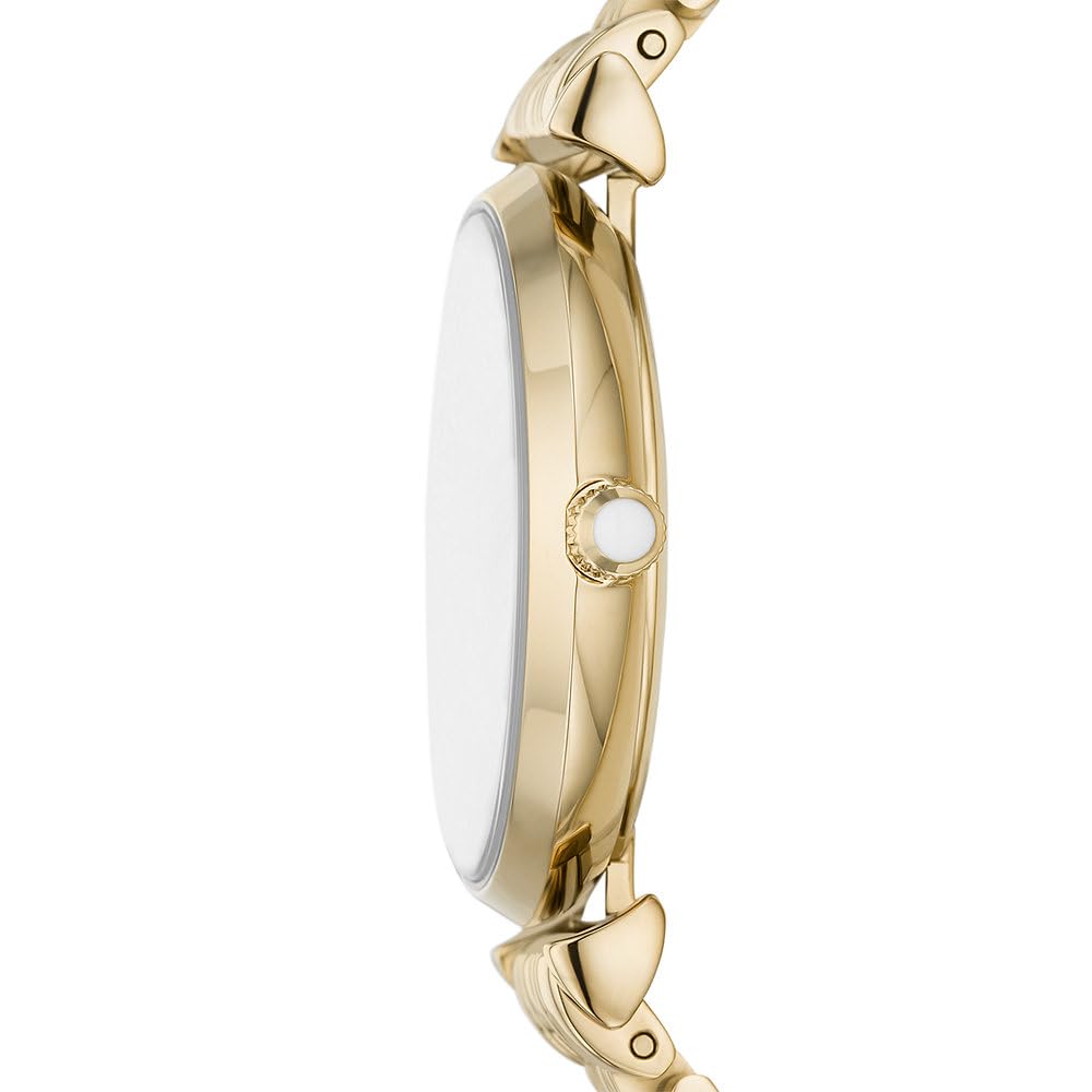 Emporio Armani Reloj Analógico para para Mujer de Cuarzo con Correa en Acero Inoxidable AR11608, Dorado y Purpurina