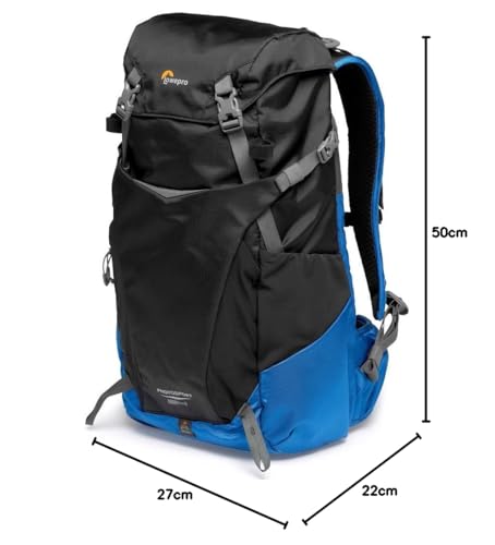 Lowepro PhotoSport BP 24L AW III, Mochila Tactica para Cámara Sin Espejo, Acceso Lateral, Inserto de Cámara Extraíble, Sistema de Correa para Accesorio, Compatible con Sony α7, Azul y Negro