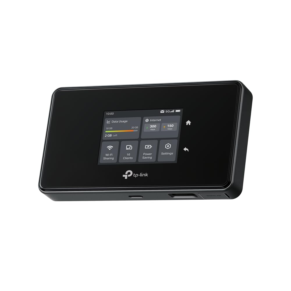 TP-Link M8550 Router Móvil 5G Wi-Fi 6E AXE3600 con Pantalla Táctil, Puertos Gigabit y Conexión para hasta 32 Dispositivos