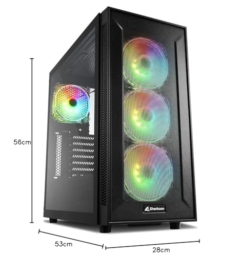 Sharkoon TG6M RGB - Caja de Ordenador, PC Gaming, Semitorre ATX, Negro