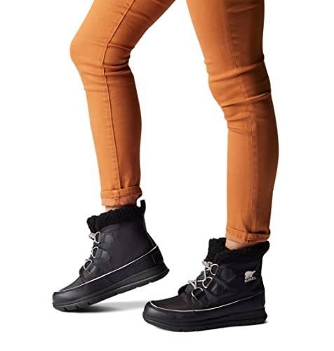 Sorel Explorer Carnival Waterproof, Botas de Invierno para mujer, Black X Sea Salt, 36.5 EU