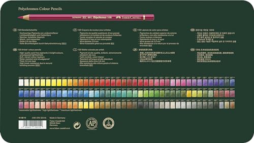 Faber-Castell 110011 - Estuche de Metal con 120 Lápices de Colores Polychromos - Multicolor