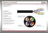 LINK LK305U6EST - Cable sólido UTP para Redes categoría 6 LSZH AWG24 de Cobre para Exterior Bobina MT 305 Vaina PE