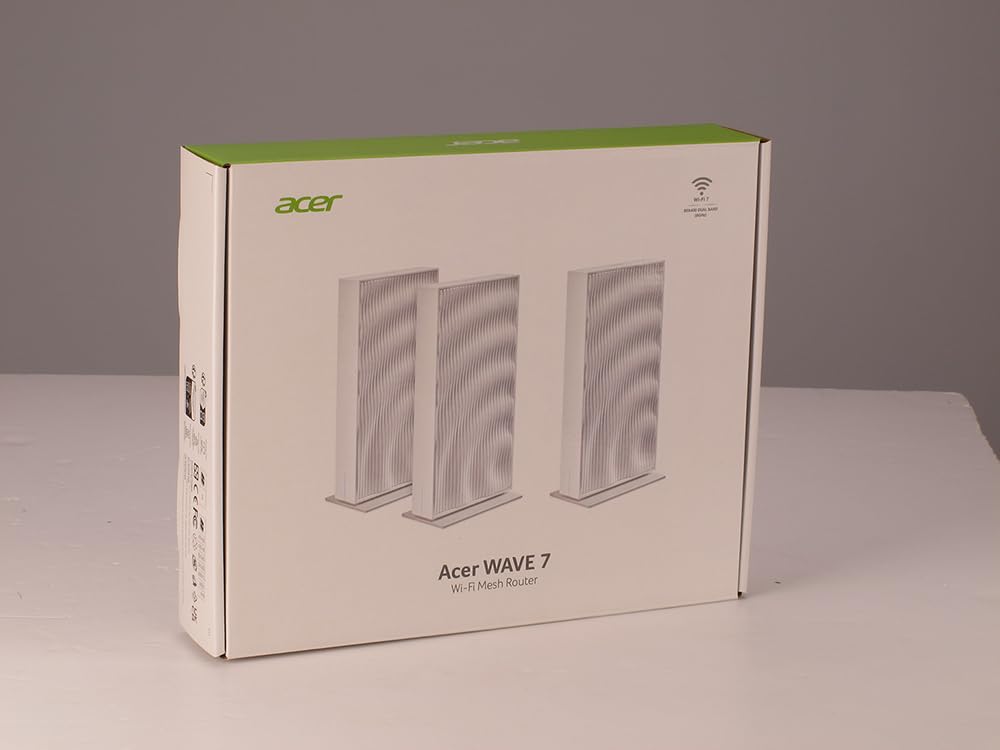 ACER- Pack de 3 routers de Malla WiFi Connect W7, WiFi 7 hasta 6,4 Gbps, Sistema de Malla, MLO, soporta 6 GHz, 5 GHz, 2,4 GHz y 320 MHz, múltiples Puertos ethernet