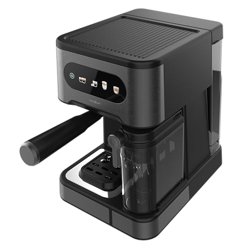 Cecotec Cafetera Express Semiautomáticas Power Espresso 20 ColdBrew Latte. 1350W, 20 Bares, Frío, Templado o Caliente, Pantalla Táctil, 1.5L Depósito Agua y 500ml Leche, Calientatazas, Doble Brazo