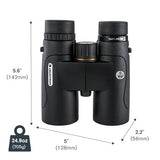 Celestron 72333 Nature DX ED 10x42: prismáticos con lentes objetivo con dispersión baja, exteriores y aves, revestimiento múltiple completo y prismas BaK-4, carcasa revestida resistente al agua y vaho