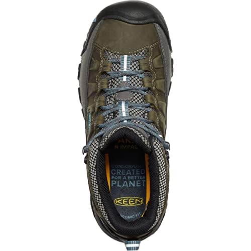 KEEN Targhee 3 Mid Waterproof, Zapatos para Senderismo Mujer, Gris (Magnet/Atlantic Blue), 37.5 EU