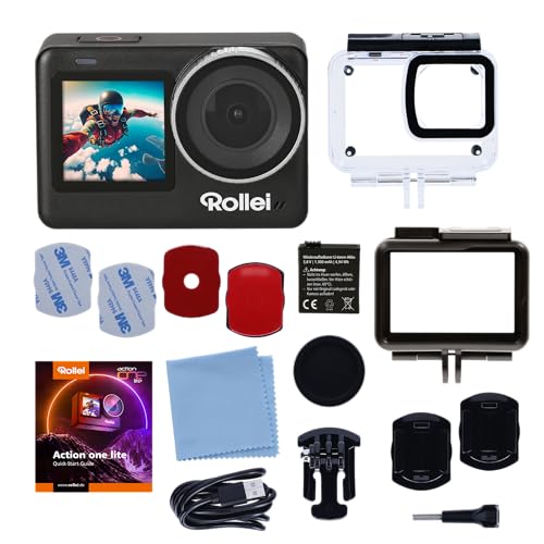 Rollei Action One Lite: tu acción, tu perfección. Captura vídeo 4K, Fotos de 20MP con 2 Pantallas, estabilización de Imagen y Modos creativos. Control táctil y aplicación para capturar sin Esfuerzo