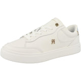 Tommy Hilfiger Sneaker Court Mujer Essential Chic de Piel, Multicolor (Ecru/Breezy Blue), 39