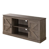 Zinus Wade Mueble TV - Mueble TV 147x67x40 cm - Mueble con armario - Diseño estilo granja - Gris