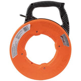 KLEIN TOOLS 56383 Cinta de pescado, extractor de alambre de fibra de vidrio multiranura con punta de nailon, carcasa y mango optimizados, 100 pies, naranja/negro
