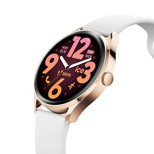 Ice-Watch - Ice Smart 3.0-1.2 Rose-Gold White AMOLED GPS - Reloj Conectado Redondo Rosa Oro para Mujer con Correa de Silicona - 025104 (1.20 Pulgadas)