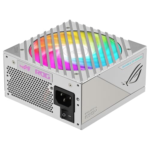 Asus ROG Loki SFX-L 850W Platinum White Edition Fuente de Alimentación Modular (80+ Platinum, Ventilador ARGB PWM de 120 mm, Aura Sync, Compatible con ATX 3.1, PCIe 5.1, 10 Años de Protección)