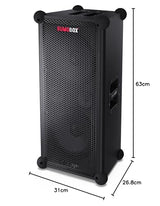 Sharp CP-LS100 Altavoz portatil de Alto Rendimiento, 120W RMS, 105dB, Carcasa de Madera, bateria Litio Intercambiable, 10 Horas (hasta), Bluetooth, Panel de 3 Canales TRS/XLR (x2), Aux/Bluetooth