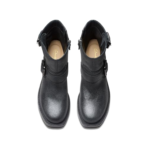 Clarks Hebilla Rebelle, Botas de Moda Mujer, Black Wlined Lea, 35.5 EU