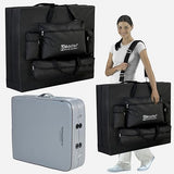 Master Massage Juego de Cama Plegable, Banco de Masaje, portátil, de Madera Maciza y Bolsa de Transporte, Color Gris Paloma con cojín Musical, Altavoz Bluetooth, 76 cm