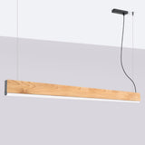 SOLLUX lighting - Colgante - LYKKE Lámpara Colgante - Iluminación decorativa - Lámpara LED - Bajo Consumo Energético - LED, 4000K, 36W, 3197lm, CRI93, ~230V, 50Hz, IP20 - Roble -150x3,5x150cm